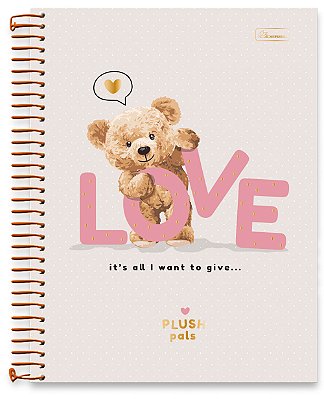 Caderno Universitário 10 Matérias Capa Dura Plush Pals PP01