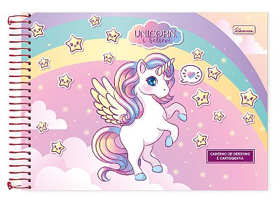 Caderno de Desenho Capa Dura Unicorn, I Believe UIBD01