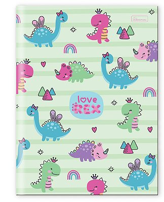 Caderno Capa Dura Costurado Brochura ¼ Love Rex LRB1403