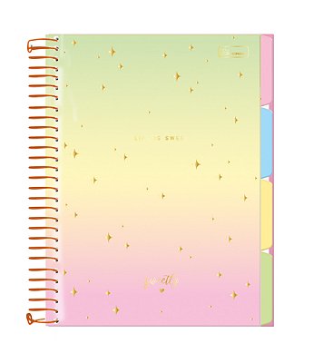 Caderno Colegial Espiralado Criativo Capa Plástica Sweetly SWCPP02