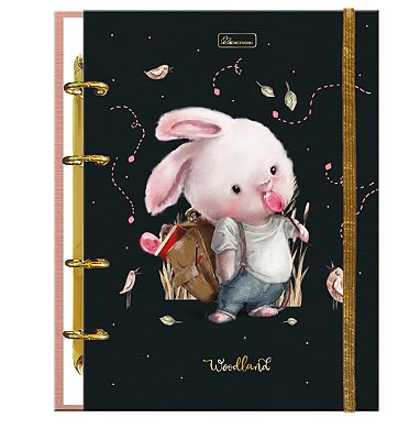 Caderno Colegial Argolado Criativo Capa dura com E Woodland WLCAC01