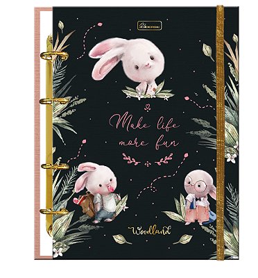 Caderno Colegial Argolado Criativo Capa dura com E Woodland WLCAC03