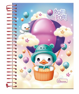 Caderno ¼ Capa Dura Pom Pom PP1402