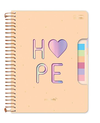 Caderno Colegial Espiralado Criativo Capa Cartão Positivity POCB04