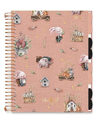 Caderno Colegial Espiralado Criativo Capa Cartão Woodland WLCCC02