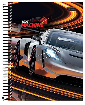 Caderno Universitário 10 Matérias Capa Dura Hot Machine HM02