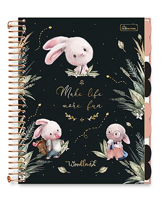 Caderno Colegial Espiralado Criativo Capa Cartão Woodland WLCCC03