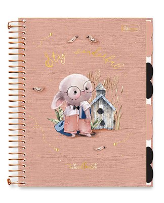 Caderno Colegial Espiralado Criativo Capa Cartão Woodland WLCCC04