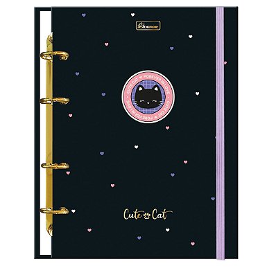 Caderno Colegial Argolado Criativo Capa dura Cute Cat CCCAC01