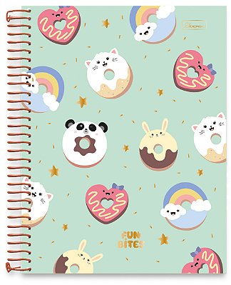 Caderno Universitário 10 Matérias Capa Dura Fun Bites FB03