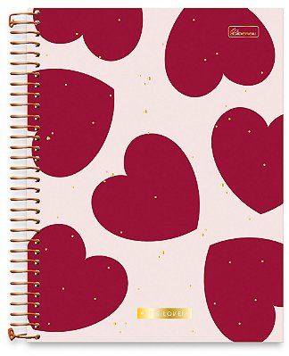 Caderno Colegial 10 Matérias Capa Dura It's Love ILU02