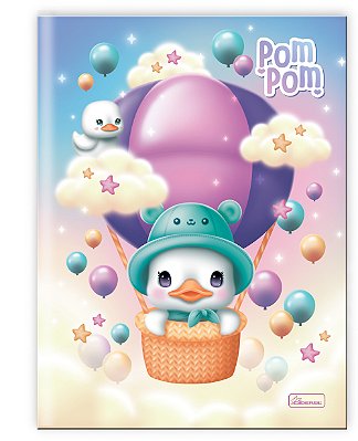 Caderno Capa Dura Costurado Brochura ¼ Pom Pom PPB02