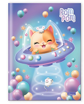 Caderno Capa Dura Costurado Brochura ¼ Pom Pom PPB04