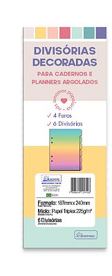 Refil Divisórias – Cadernos e Planners Argolado Refis DCPR02