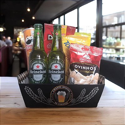 Cesta Cerveja Heineken e Aperitivos