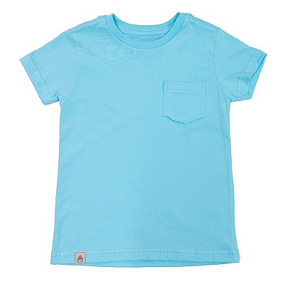 Camiseta Basica Bolso Azul Céu