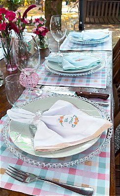 Jogo Americano Xadrez Candy Colors Impermeável