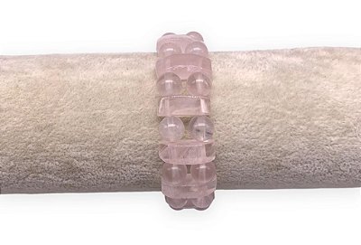 Pulseira de pedra natural quartzo rosa 18cm