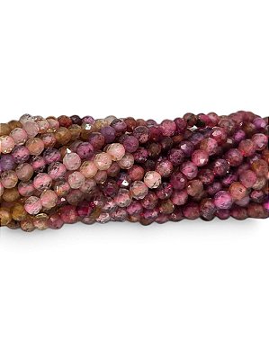 Rubi Indiano Com Quartzo Micro Esfera Facetada 2mm