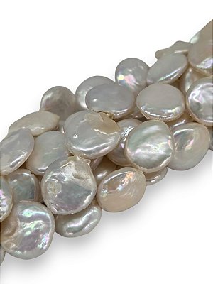 Pérola Natural Água Doce Moeda 12mm