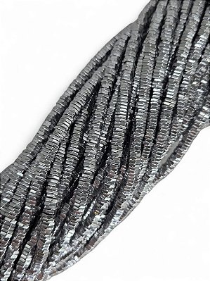 Hematita Roda Facetada Micro - 4mm - Prata