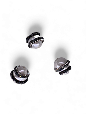 Entremeio Pérola Shell Gota com Strass