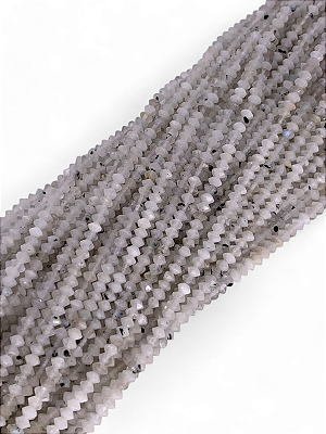 Pedra da Lua Micro Rondel Facetado 4mm