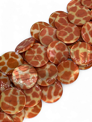 Madrepérola Estampada Amarela Redonda Chapa 25mm
