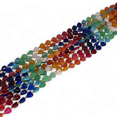 Coração Colorido em Jade Tingida