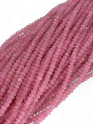 Quartzo Rosa Micro Rondel Facetado 4mm