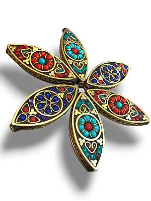 Entremeio Tibetano/Nepal - Oval (olho) - 43x19mm