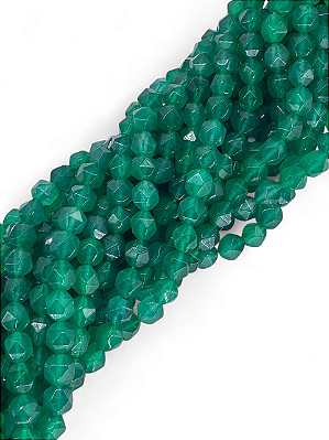 Jade Tingida Verde Esfera Facetada 9mm