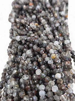 Ágata Negra Micro Esfera Facetada 4mm