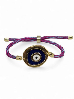 Pulseira de Tecido Ajustável Olho Grego