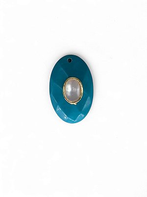 Pingente Jade Oval com Madrepérola