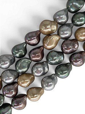 Pérola Shell Barroca Mesclada Bronze, Rosê, Cinza e Verde