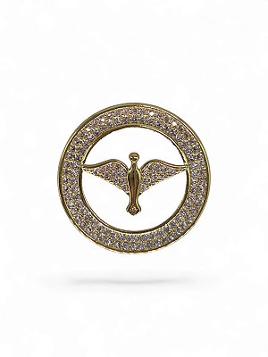 Pingente Espírito Santo Dourado Com Zircônia