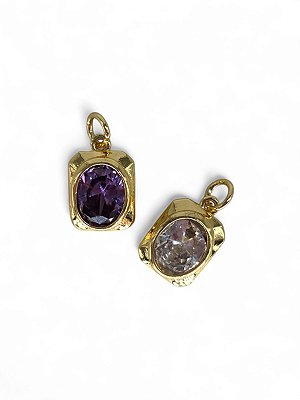 Pingente Cristal Banhado a Ouro