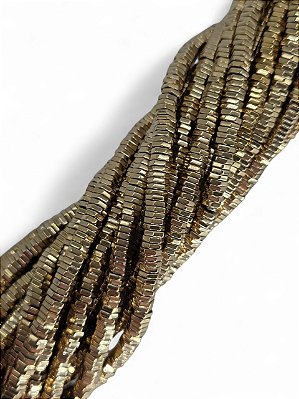 Hematita Roda Facetada Micro - 4mm - Dourado