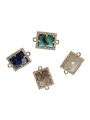 Entremeio Pedra Natural Quadrado Cravejado