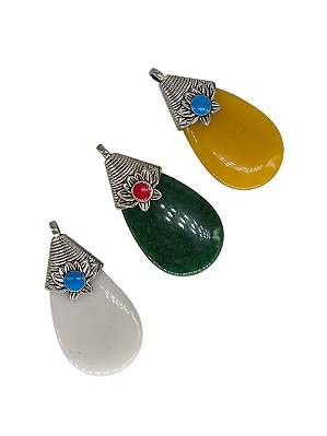 Pingente Gota Chapa Tibetano Resina