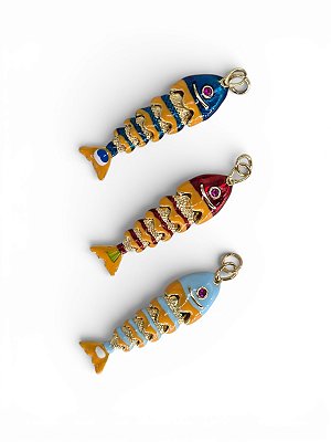 Pingente Peixe Articulado Esmaltado