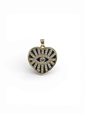 Pingente Coração Cravejado com Micro Zircônias