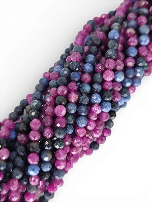 Mix Safira e Rubi Micro Esfera Facetada