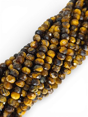 Olho de Tigre Rondel Facetado 6mm