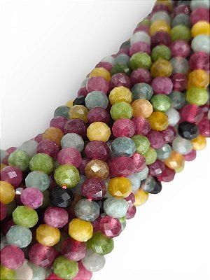 Jade Colorida Rondel Facetado