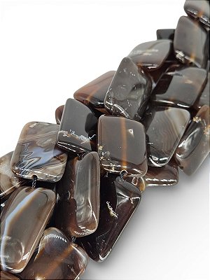 Ágata Marrom Retangular