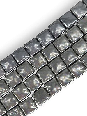 Pérola Shell Quadrada Prata