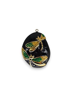 Pingente Libélula Esmaltado Orgânico