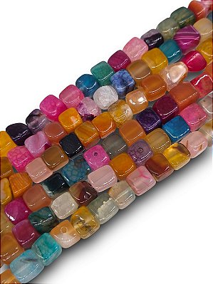Ágata Colorida Cubo Liso